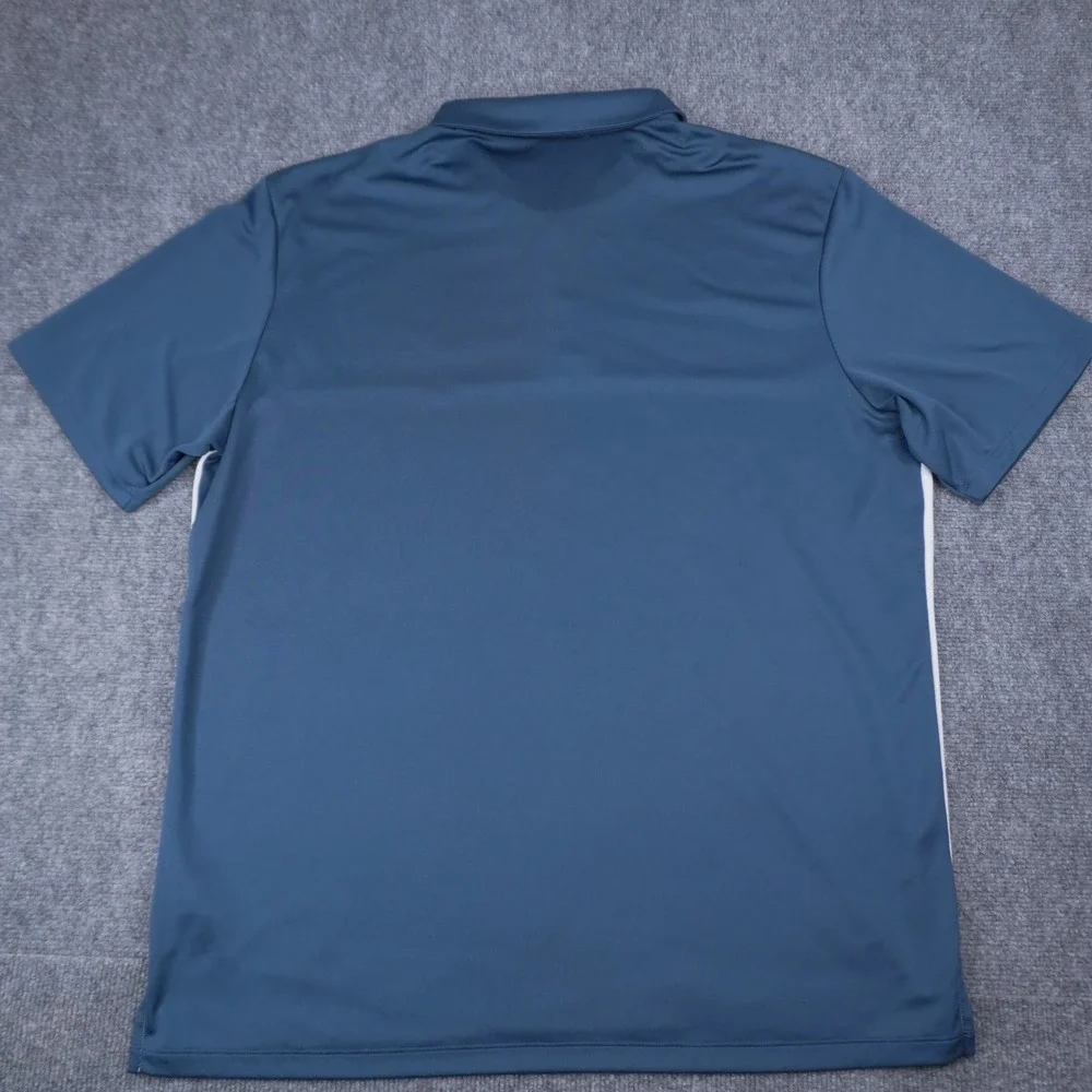 Adidas Golf Polo Shirt Mens XL Blue Red White Striped Colorblock Performance